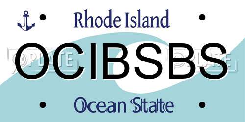 OCIBSBS Rhode Island License Plate