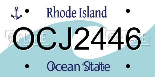 OCJ2446 Rhode Island License Plate