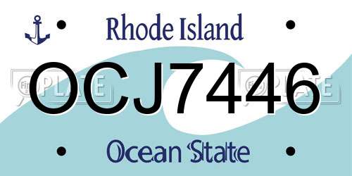 OCJ7446 Rhode Island License Plate