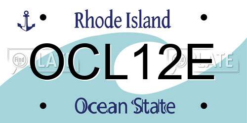 OCL12E Rhode Island License Plate