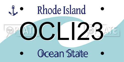 OCLI23 Rhode Island License Plate