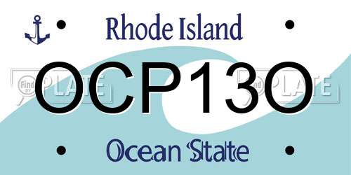 OCP13O Rhode Island License Plate