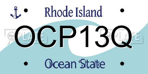 OCP13Q Rhode Island License Plate