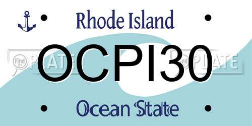 OCPI30 Rhode Island License Plate