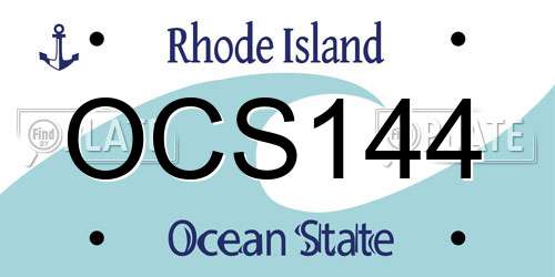 OCS144 Rhode Island License Plate