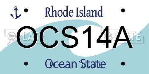 OCS14A Rhode Island License Plate