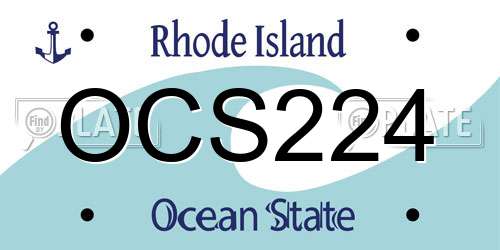 OCS224 Rhode Island License Plate