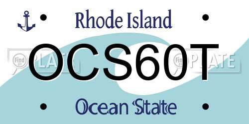 OCS60T Rhode Island License Plate