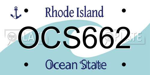 OCS662 Rhode Island License Plate