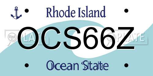 OCS66Z Rhode Island License Plate