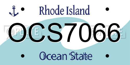 OCS7066 Rhode Island License Plate