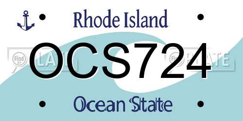 OCS724 Rhode Island License Plate