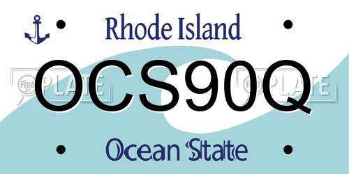 OCS90Q Rhode Island License Plate