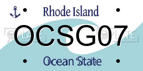 OCSG07 Rhode Island License Plate