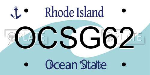 OCSG62 Rhode Island License Plate