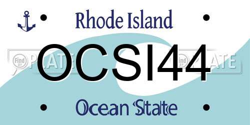 OCSI44 Rhode Island License Plate