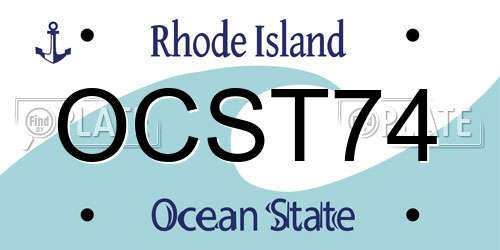 OCST74 Rhode Island License Plate