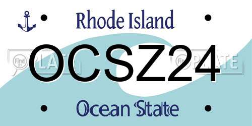 OCSZ24 Rhode Island License Plate