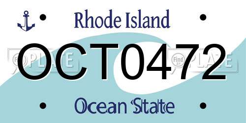 OCT0472 Rhode Island License Plate