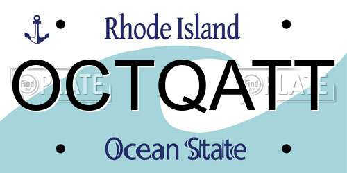 OCTQATT Rhode Island License Plate