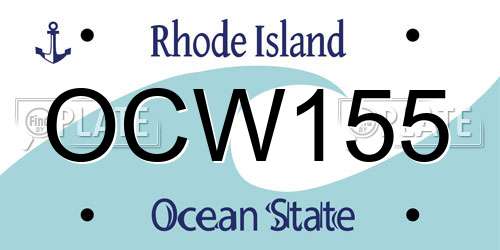 OCW155 Rhode Island License Plate