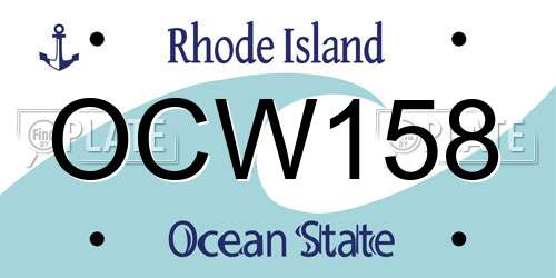 OCW158 Rhode Island License Plate