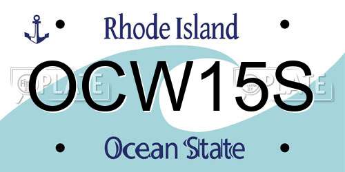 OCW15S Rhode Island License Plate