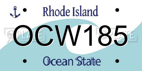 OCW185 Rhode Island License Plate