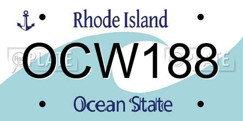 OCW188 Rhode Island License Plate