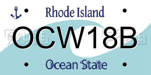 OCW18B Rhode Island License Plate