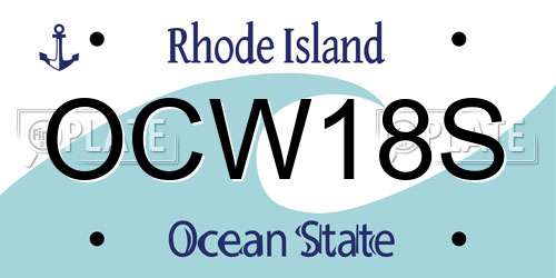 OCW18S Rhode Island License Plate