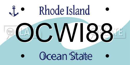 OCWI88 Rhode Island License Plate