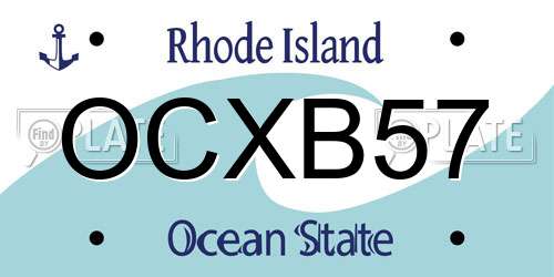 OCXB57 Rhode Island License Plate