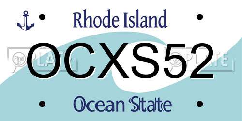OCXS52 Rhode Island License Plate