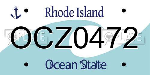 OCZ0472 Rhode Island License Plate