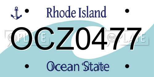 OCZ0477 Rhode Island License Plate