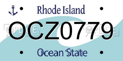 OCZ0779 Rhode Island License Plate
