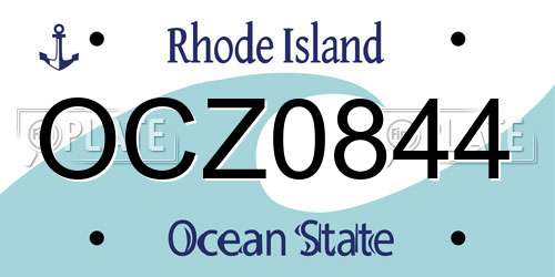 OCZ0844 Rhode Island License Plate
