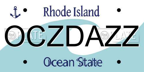 OCZDAZZ Rhode Island License Plate