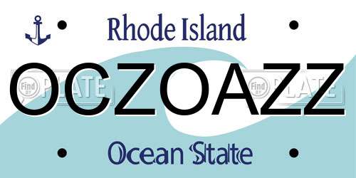 OCZOAZZ Rhode Island License Plate