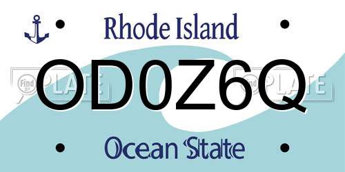 OD0Z6Q Rhode Island License Plate