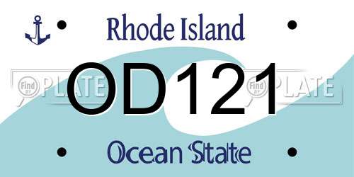 OD121 Rhode Island License Plate