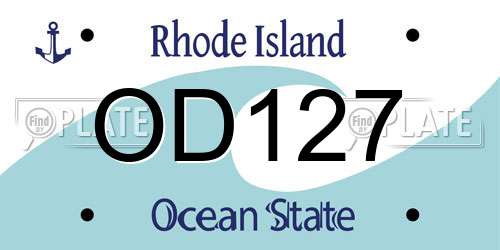 OD127 Rhode Island License Plate