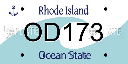 OD173 Rhode Island License Plate