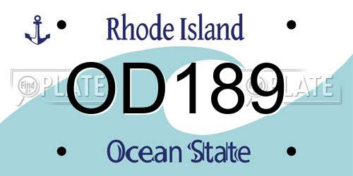 OD189 Rhode Island License Plate