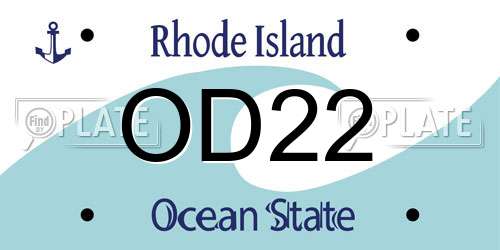 OD22 Rhode Island License Plate