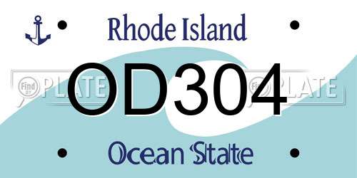 OD304 Rhode Island License Plate