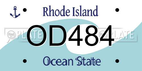 OD484 Rhode Island License Plate