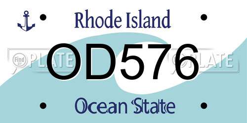OD576 Rhode Island License Plate