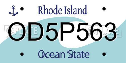 OD5P563 Rhode Island License Plate